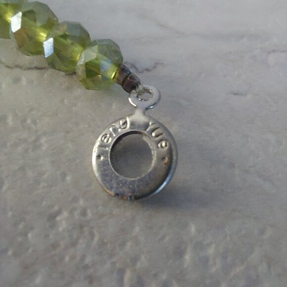 Teng Yue Necklace Green Faceted Beaded Boho Chic Statement Geometric Pendant EUC - Picture 4 of 9